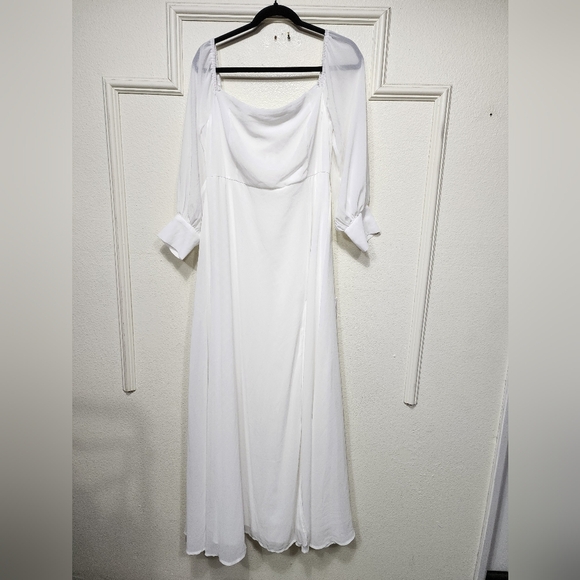 Lulus Feel the Romance White Off-the-Shoulder Maxi Dress XL Wedding Party Bride - Picture 6 of 9